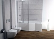 Besco Integra 170x75cm Wanna asymetryczna Lewa + parawan 2-skrzydłowy #WAI-170-PL2