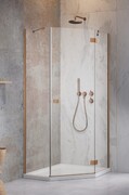 Radaway Essenza 8 Brushed Copper Ptj kabina pięciokątna 90x90cm prawa szczotkowana miedź 10490000-93-01R/10490200-01-01