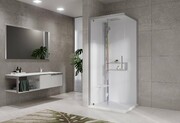 Novellini Glax 2 2.0 kabina masażowo-parowa 80x80 lewa srebrna G22GF80SM5-1BB