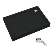 Schedpol Schedline Favory Plus brodzik prostokątny 100x80x16cm Czarny Mat 3ST.F1P-80100/C/MG