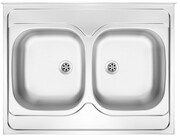 Deante Tango zlewozmywak 2-komorowy bez ociekacza 80x60 cm satyna ZM6 020N