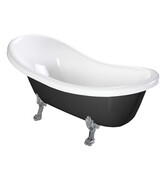 Omnires Atena Comfort M+ wanna 157x76cm wolnostojąca biało-czarna połysk ATENA157BCP ___ RABAT W KOSZYKU! ___