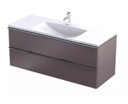 Oristo Etna szafka podumywalkowa wisząca Ryflowana 120x50x45 mokka mat OR52-SD2S-120-21R