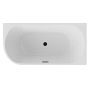 The North Bath Calia wanna wolnostojąca przyścienna prawa 170x80cm z przelewem i korkiem CZARNYM 6845-1701ROEMBL