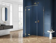 New Trendy Avexa Gold Brushed kabina prostokątna 110x70x200 cm złoto szczotkowane przejrzyste lewa EXK-1869