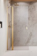 Radaway Nes KDD II Gold kabina walk-in 90cm lewa złoty połysk szkło przejrzyste 10031090-09-01L