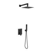 Excellent Keria zestaw natryskowy podtynkowy z deszczownicą 25x25 czarny mat AREX.SET.2047BL
