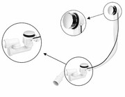 McAlpine syfon wannowy z korkiem automatycznym pokrywa chrom HC31M-N1-1M