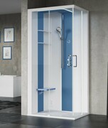 Novellini Skill 2A kabina z hydromasażem lewa jasno szara 120x80 SKIA129SM1F-1AN1