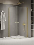 New Trendy New Soleo Light Gold 70x70x195 cm kabina złoty połysk/szkło przejrzyste K-1875