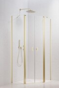 Radaway Nes Brushed Light Gold Ptd kabina pięciokątna 100x100cm szczotkowane jasne złoto 10051000-98-01/10051100-98-01