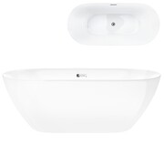 Corsan Olvena wanna wolnostojąca 148,5x74,5 cm biała + syfon E041M