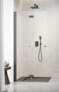 Radaway Nes 6 Brushed GunMetal KDD B kabina walk-in 90cm lewa szczotkowany grafit szkło przejrzyste 10024090-92-01L