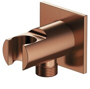 Omnires przyłącze kątowe mosiężne z uchwytem na słuchawkę miedź szczotkowana 8873C/KCPB