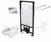 Deante Vital podtynkowy zestaw WC z miską + deską wolnoopadającą + przycisk chrom CDVS6WPW