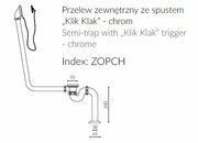 Marmorin syfon z przelewem do wanny FAMA „Klik Klak” chrom ZOPCH