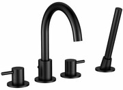 Omnires Y bateria wannowa 4-otworowa kompletna czarny półmat Y1232BL ___ RABAT W KOSZYKU! ___