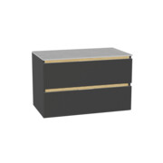 Excellent Tuto 2.0 szafka wisząca front gładki niski szary 80x50x46,5 cm blat jasny szary MLEX.2172.K.80.01SJ.GRGR