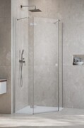 Radaway Essenza Ptj Brushed Nickel kabina pięciokątna 100x100cm lewa szczotkowany nikiel 1385010-91-01L/1385051-01-01
