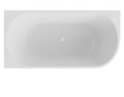 The North Bath Calia wanna wolnostojąca przyścienna lewa 150x75cm z korkiem i przelewem BIAŁYM 6845-1501LOEMBP