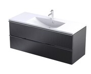 Oristo Etna szafka podumywalkowa wisząca Ryflowana 120x50x45 czarny mat OR52-SD2S-120-8R