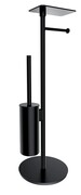 Omnires Modern Project stojak na papier i szczotkę toaletową z półką czarny mat MP60820BL