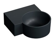 Omnires Ovo M+ umywalka nablatowa/wisząca lewa 33x34 cm black lava mat OVO335UWLBLV