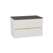 Excellent Tuto 2.0 szafka wisząca front gładki niski biały połysk 80x50x46,5 cm blat marmur MLEX.2172.K.80.01MA.WHWH