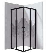 Deante Funkia Evo kabina prysznicowa kwadratowa 80x80cm Nero z wzorem KYC_ND88P