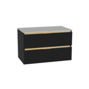 Excellent Tuto 2.0 szafka wisząca front gładki niski czarny 80x50x46,5 cm blat jasny szary MLEX.2172.K.80.01SJ.BKBK