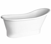 Besco Gloria 160x68cm wanna wolnostojąca Retro + syfon klik-klak biały czyszczony od góry #WMD-160-GLW