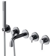 Omnires Y bateria wannowa 5-otworowa podtynkowa z krótką wylewką nikiel szczotkowany Y1237-1SNI