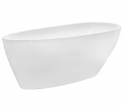 Besco Goya XS 142x62cm wanna wolnostojąca konglomeratowa MATOWA + syfon klik-klak chrom #WMMB-140G