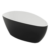 Omnires Barcelona wanna 156x71cm wolnostojąca biało-czarna połysk BARCELONA156BCP ___ RABAT W KOSZYKU! ___