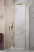 Radaway Essenza Ptj Brushed Gold kabina pięciokątna 80x80cm lewa szkło przejrzyste 1385010-99-01L/1385049-01-01