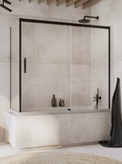 Radaway Idea Black Pn Dwj+S parawan nawannowy 140x70cm prawy czarny mat/szkło przejrzyste 10042140-54-01R/10005070-54-01L