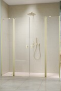 Radaway Nes Brushed Light Gold DWD II Drzwi wnękowe 160cm W4 szczotkowane jasne złoto szkło przejrzyste 10037073-98-01/10041087-98-01