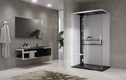 Novellini Glax 2 2.0 kabina masażowo-parowa 120x80 lewa czarna G222P120SM5-1HU