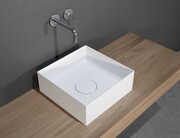 Riho Limited Thin umywalka kwadratowa nablatowa 38x38x14 cm BIAŁY MAT W023001105