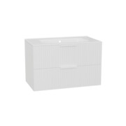 Excellent Tuto 2.0 szafka wisząca z umywalką PIK front ryflowany 80x50x46,5 cm biała MLEX.2172.K.80.0365.WHWH