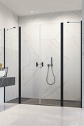 Radaway Nes 8 Black Dwd II drzwi wnękowe 200cm W1 czarny mat/szkło przejrzyste 10081030-54-01/10080197-54-01