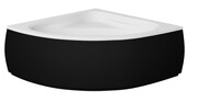 Besco Mia 120x120cm wanna narożna + obudowa CZARNY mat + syfon CZARNY #WAM-120-NS/OAM-120-NSC/19977