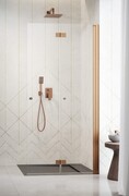 Radaway Nes 6 Brushed Copper KDD B kabina walk-in 80cm prawa szczotkowana miedź szkło przejrzyste 10024080-93-01R