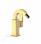 Tres CUADRO Bateria bidetowa jednouchwytowa z boczną dźwignią złota 00612402OR