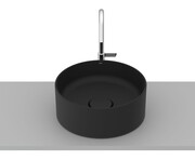 Roca Terra umywalka nablatowa 30x30 cm okrągła Fineceramic czarny mat A32787U080