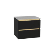 Excellent Tuto 2.0 szafka wisząca front gładki niski czarny 60x50x46,5 cm blat jasny szary MLEX.2172.K.60.01SJ.BKBK