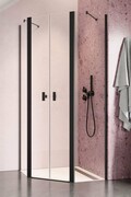 Radaway Nes Black Ptd kabina pięciokątna 80x80cm czarny mat/szkło przejrzyste 10051000-54-01/10051400-54-01