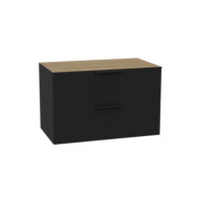 Excellent Tuto 2.0 szafka wisząca front gładki wysoki czarny 80x50x46,5 cm blat dąb Hikora MLEX.2172.K.80.02BL.BKBK