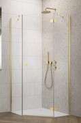Radaway Essenza 8 Gold Ptj kabina pięciokątna 100x100cm prawa złoty połysk/szkło przejrzyste 10490000-09-01R/10490300-01-01