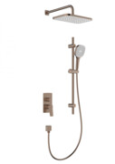 KFA MALAGA ROSE GOLD podtynkowy zestaw prysznicowy z baterią 3 funkcyjną i natryskiem przesuwnym różowe złoto szczotkowane 4529-301-34